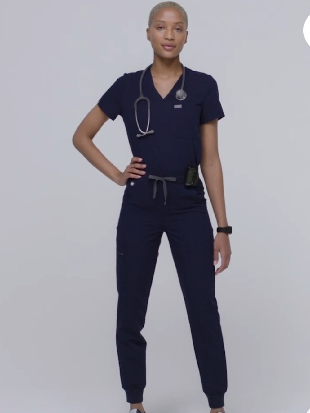 Figs Navy Blue Womens Zamora Jogger Catarina Top Scrub Set Size XXS Size Small